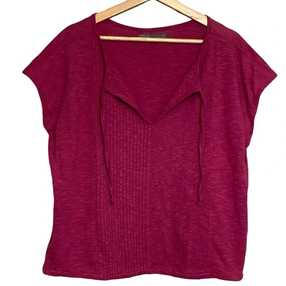 Prana Fuchsia Pintuck Pleated Organic Cotton Blend Sleeveless Top - Picture 1 of 7